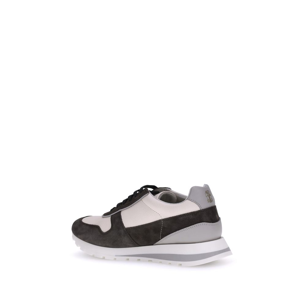 Brunello Cucinelli Multicolor Calf Leather Bos Taurus Platform Sneakers